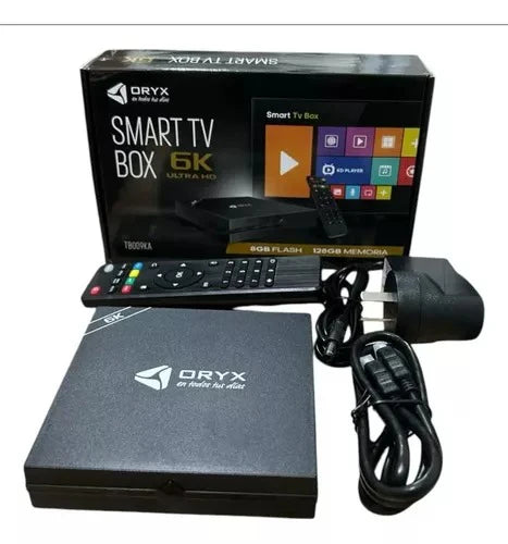 TV Box Oryx 4K Ultra HD (FUTBOL,SERIES,PELICULAS Y CANALES)