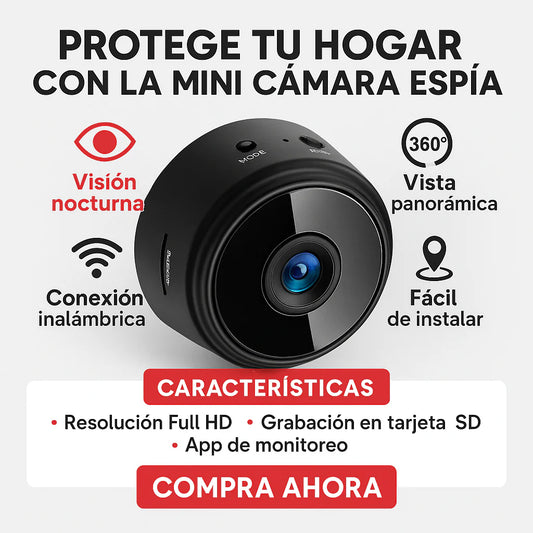 3x1! MINI CÁMARA ESPÍA DE VIGILANCIA - WIFI, FULL HD